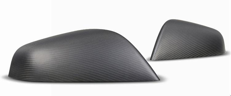 2PCs Genuine Carbon Fiber Side Mirror Covers for Model S (Matte) - PimpMyEV