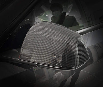 Genuine Carbon Fiber Side Mirror Covers For Tesla Model Y (Gloss) PREORDER - PimpMyEV