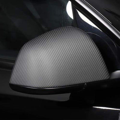 Genuine Carbon Fiber Side Mirror Covers For Tesla Model Y (Matte) 2020-2021 - PimpMyEV