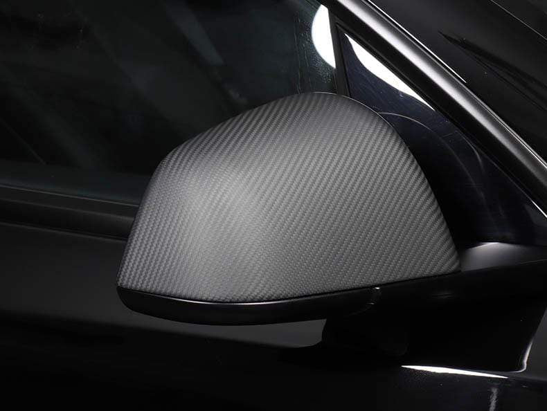 Genuine Carbon Fiber Side Mirror Covers For Tesla Model Y (Matte) 2020-2021 - PimpMyEV