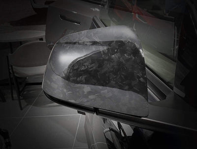 Genuine Forged Carbon Fiber Side Mirror Covers For Tesla Model Y (Gloss) PREORDER - PimpMyEV