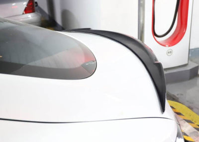 Carbon Fiber Effect Curve Styled Wing Spoiler for Model S (Gloss) - PimpMyEV