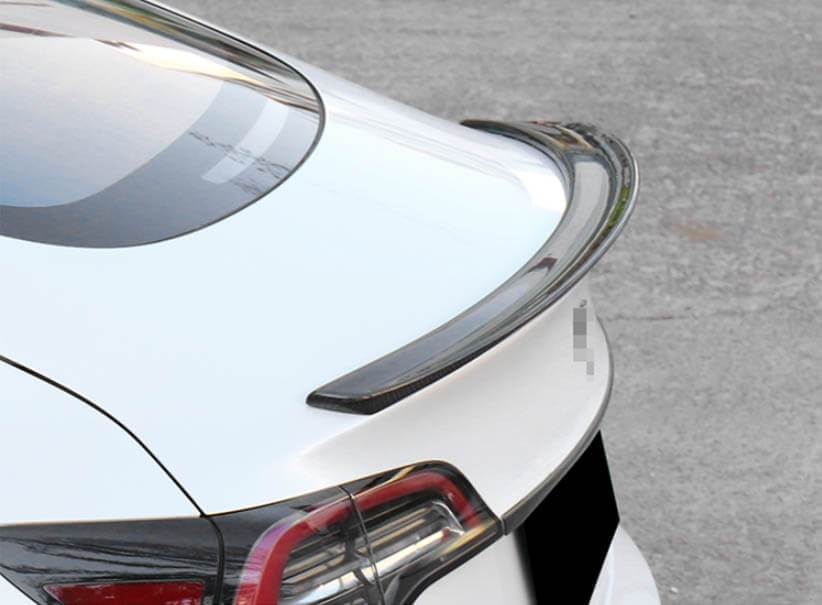 Glänzender Flügelspoiler mit Kohlefaser-Effekt, hinten angehoben, für Tesla  Model 3 2017-2023