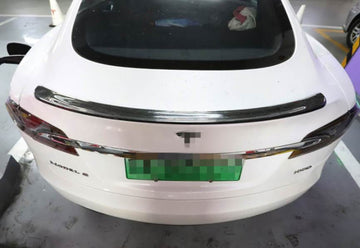 Carbon Fiber Effect Wing Spoiler Raised Back for Model S (Gloss) - PimpMyEV