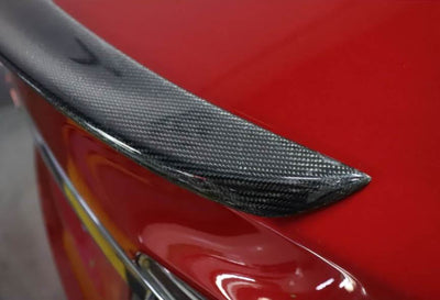 Carbon Fiber Effect Wing Spoiler Raised Back for Model S (Gloss) - PimpMyEV