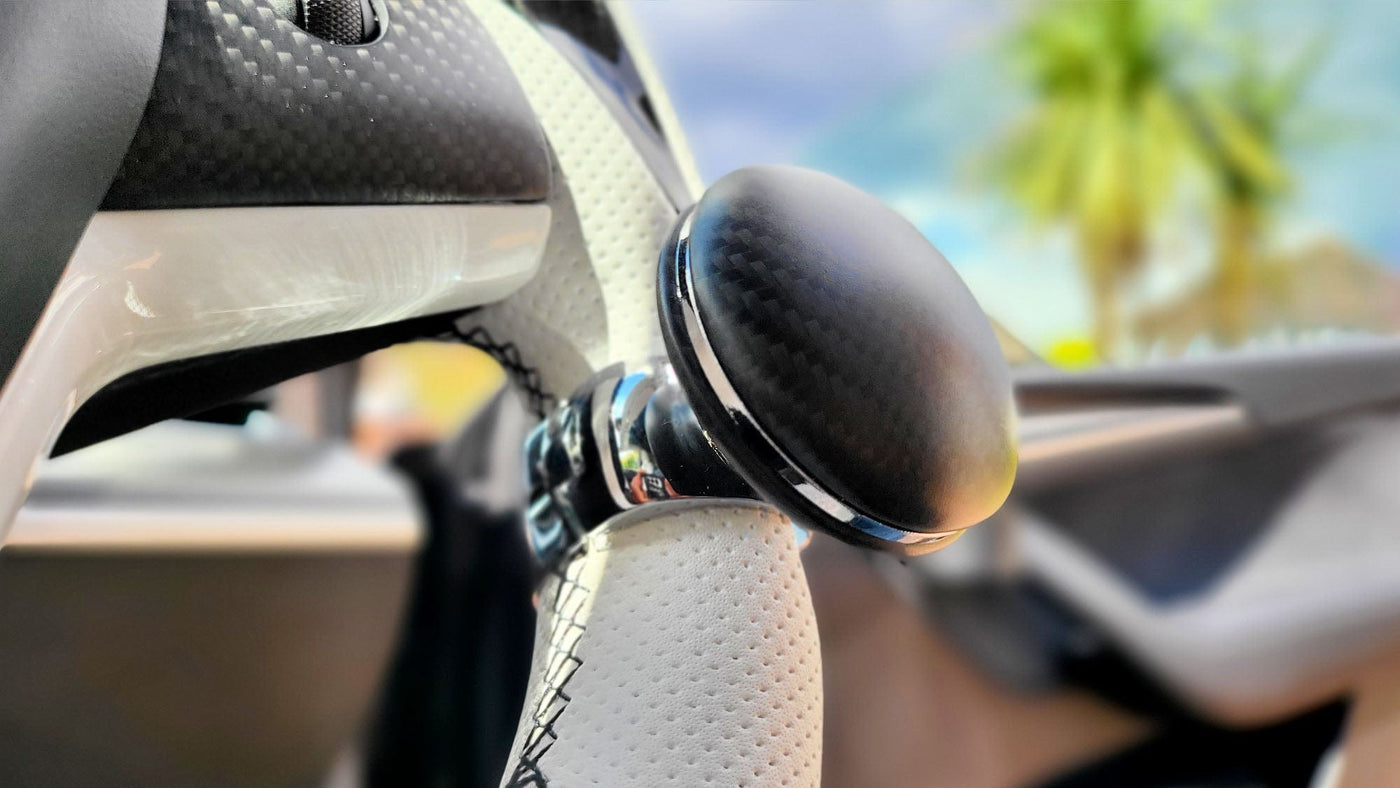 Custom Carbon Fiber Turning Knob For Yoke & Cockpit Style Steering Wheels - PimpMyEV