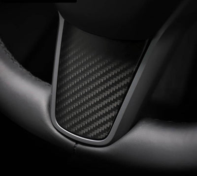 3Pcs Genuine Carbon Fiber Steering Wheel Fascia for Model 3 (Gloss) - PimpMyEV