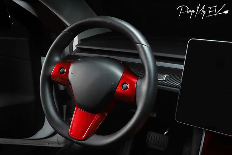 保証書付 1PCS Trim RYJOXZS Pink ABS For Steering Wheel Wheel Strip Fit Cover  Tesla Trim ABS Pink PCS Fit Cover for Steering Tesla Model Strip  2017-2021 Model