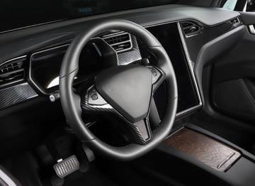 Carbon Fiber Style Steering Wheel Fascia for Model S - PimpMyEV