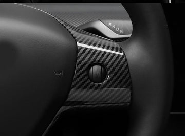Carbon Fiber Style Steering Wheel Fascia for Tesla Model Y - PimpMyEV
