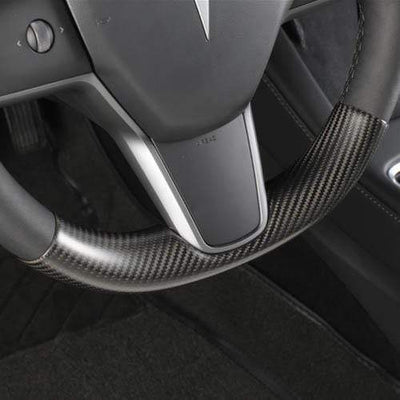 Genuine Carbon Fiber Lower Steering Wheel Fascia for Model 3 2017-2021 - PimpMyEV