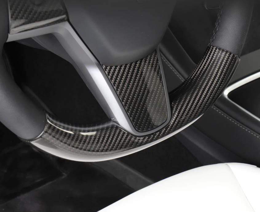 Genuine Carbon Fiber Lower Steering Wheel Fascia for Model 3 2017-2021 - PimpMyEV