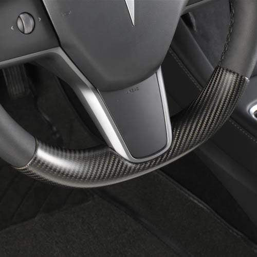 Genuine Carbon Fiber Lower Steering Wheel Fascia for Model Y 2020-2021 - PimpMyEV