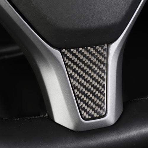 Real Molded Gloss Carbon Fiber Steering Wheel Small Trapezoid Trim for ...