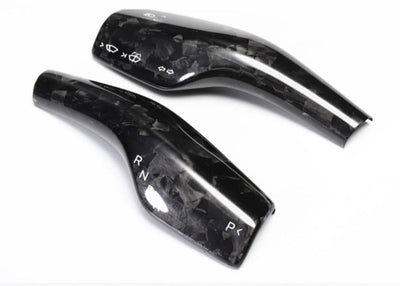 Genuine Forged Carbon Fiber Wiper and Driving Shift Switch Covers for Model 3 (Gloss) - PimpMyEV