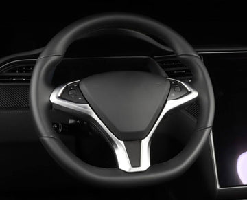 Matte Silver Steering Wheel Fascia for Model X - PimpMyEV