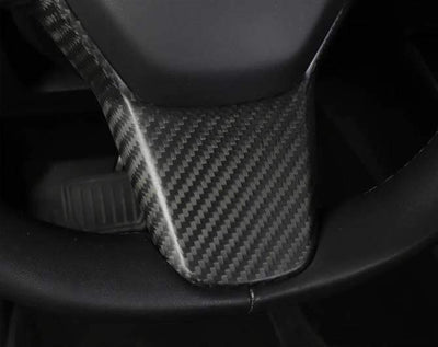 Single Piece Genuine Carbon Fiber Steering Wheel Fascia for Model 3 (Matte) 2017-2021 - PimpMyEV