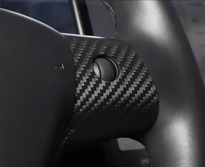 Single Piece Genuine Carbon Fiber Steering Wheel Fascia for Model 3 (Matte) 2017-2021 - PimpMyEV