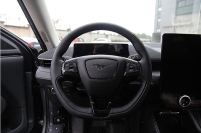 Steering Wheel Carbon Fiber Style Frame For Ford Mustang Mach-E 2021-2023 - PimpMyEV