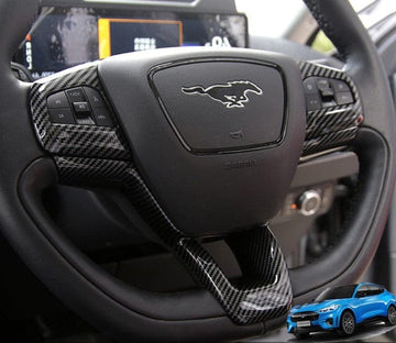 Steering Wheel Carbon Fiber Style Frame For Ford Mustang Mach-E 2021-2023 - PimpMyEV