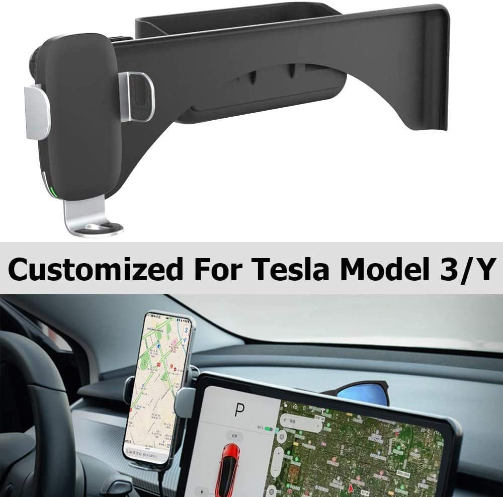 Mobile Charger Mount With Sunglasses Holder for Tesla Model 3 2017-2023